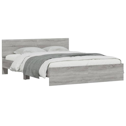 Bed Frame | Grey Sonoma | Engineered wood, Plywood | 140x200 cm | Modern