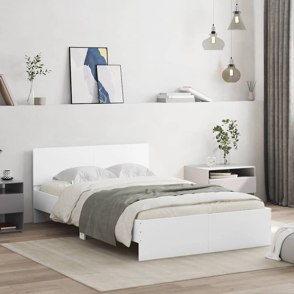 Bed Frame | White | Engineered wood | Double | Durable | Bed Frame