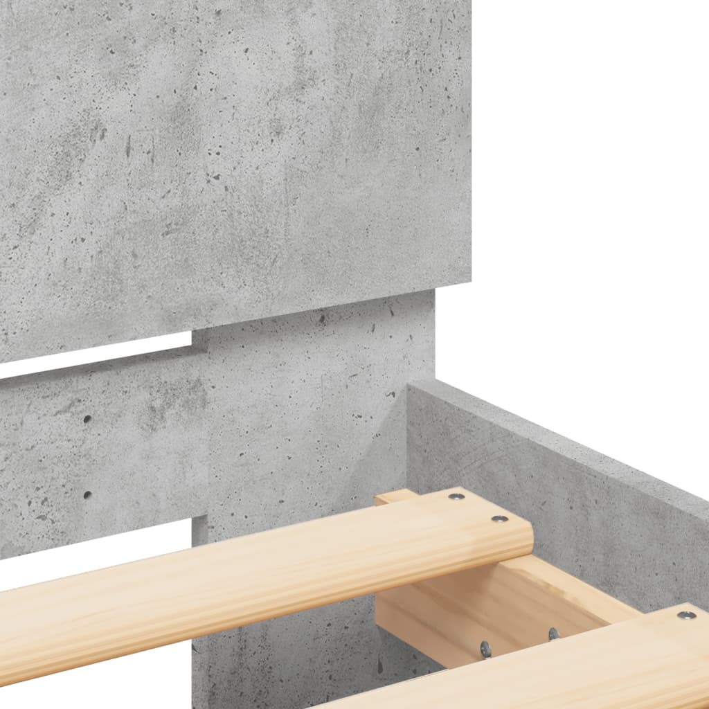 Bed Frame without Mattress Concrete Grey 120x200 cm