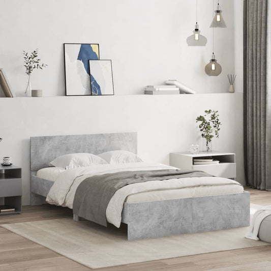 Bed Frame | Concrete Grey | Engineered wood | 120x200 cm | Durable