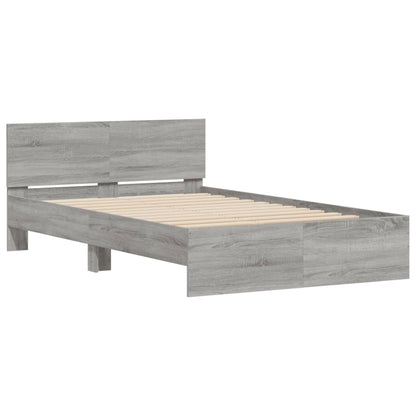 Bed Frame without Mattress Grey Sonoma 120x200 cm
