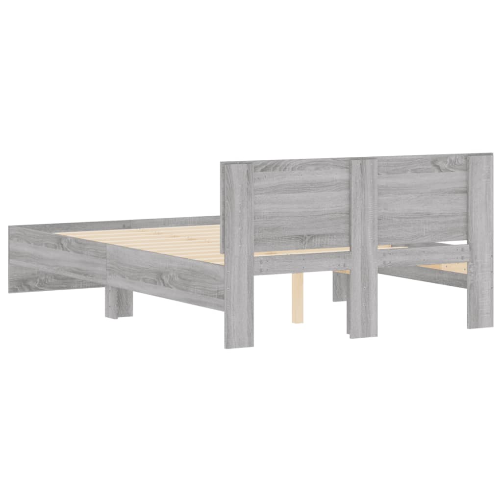 Bed Frame without Mattress Grey Sonoma 120x200 cm