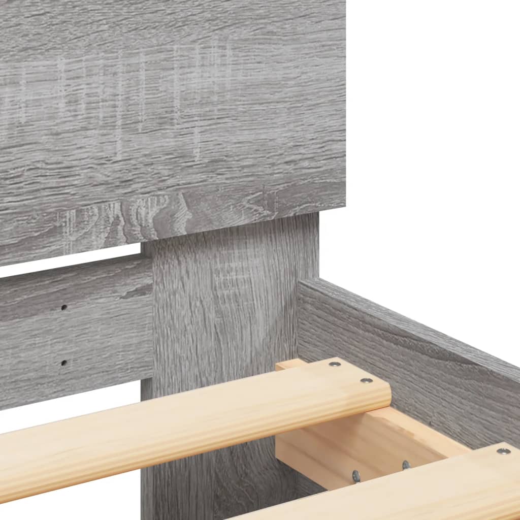 Bed Frame without Mattress Grey Sonoma 120x200 cm
