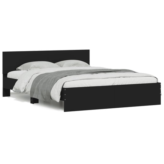 Bed Frame | Black | Engineered wood, Plywood | 140 cm x 190 cm | Durable