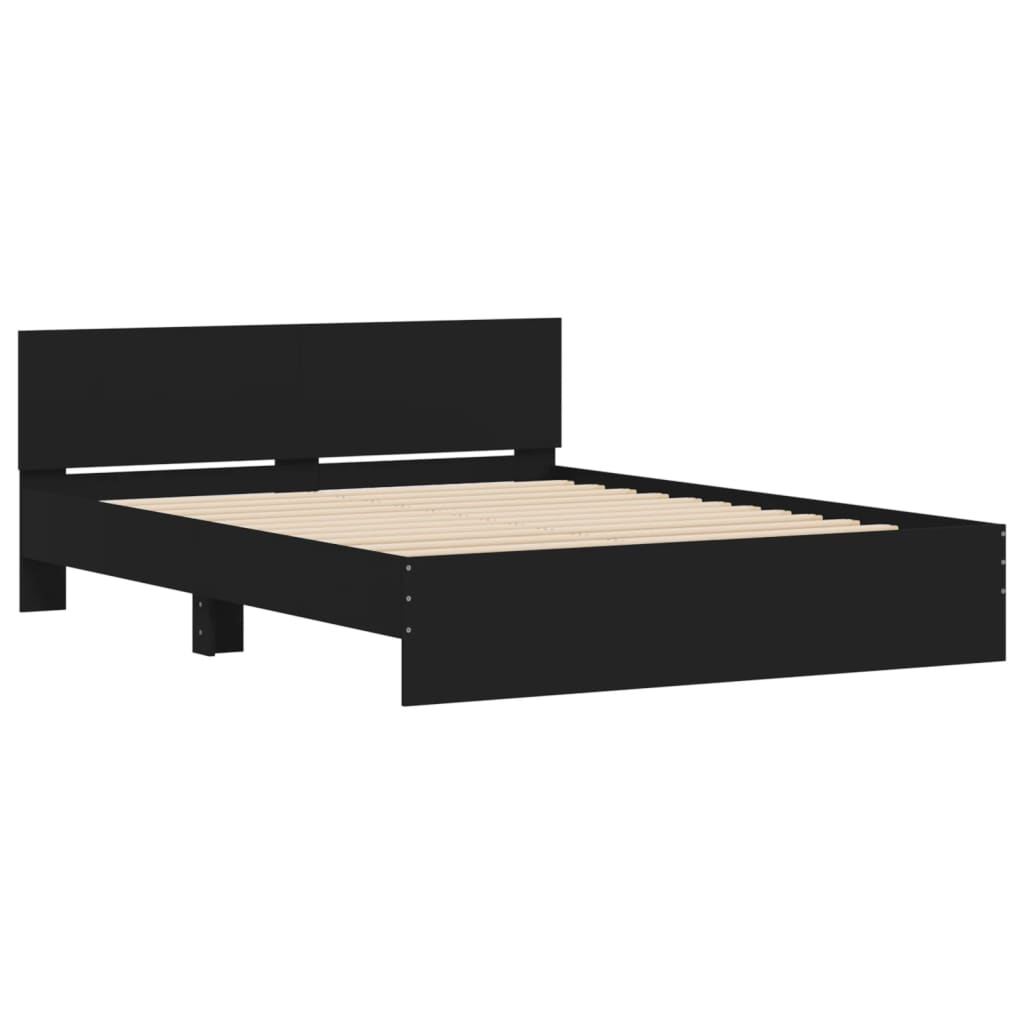 Bed Frame | Black | Engineered wood, Plywood | 140 cm x 190 cm | Durable