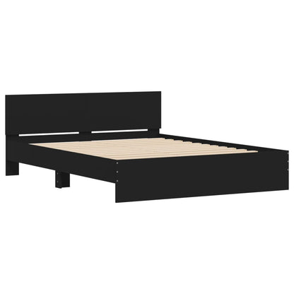 Bed Frame | Black | Engineered wood, Plywood | 140 cm x 190 cm | Durable