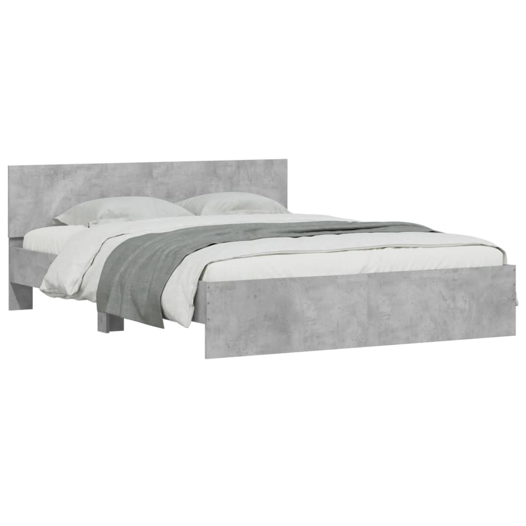 Bed Frame | Concrete grey | Engineered wood, Plywood | Double | Durable