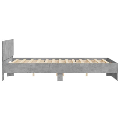 Bed Frame | Concrete grey | Engineered wood, Plywood | Double | Durable