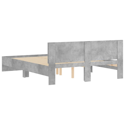 Bed Frame | Concrete grey | Engineered wood, Plywood | Double | Durable