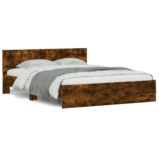 Bed Frame | Smoked oak | Engineered wood, Plywood | 140 x 190 cm | Sturdy
