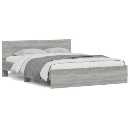Bed Frame | Grey Sonoma | Engineered wood and Plywood | Double | Durable