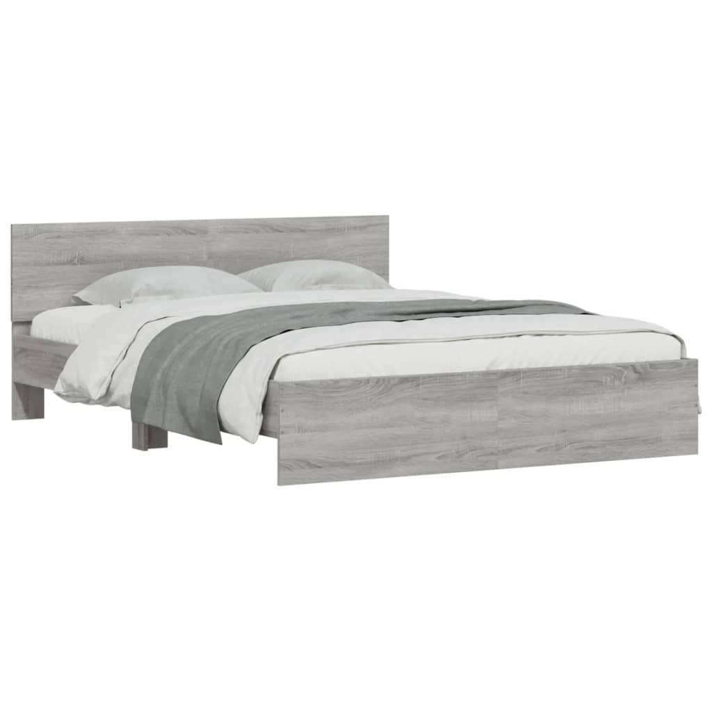 Bed Frame | Grey Sonoma | Engineered wood and Plywood | Double | Durable