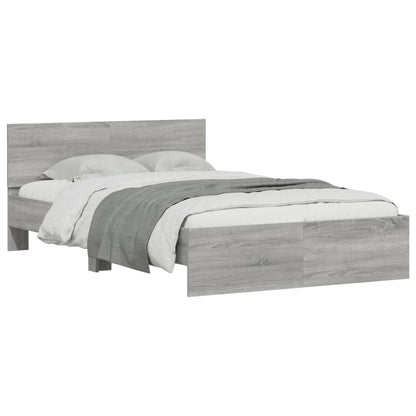 Bed Frame without Mattress Grey Sonoma 135x190 cm Double