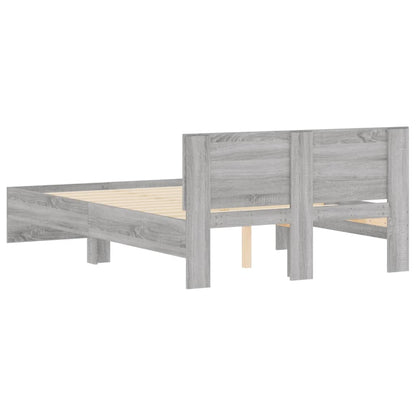 Bed Frame without Mattress Grey Sonoma 135x190 cm Double