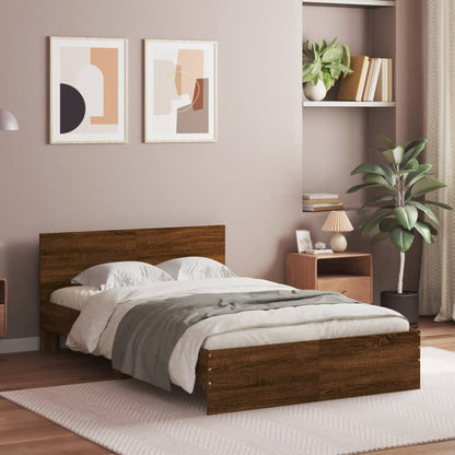 Bed Frame | Brown Oak | Engineered Wood | Double |  Durable  | Bed Frame