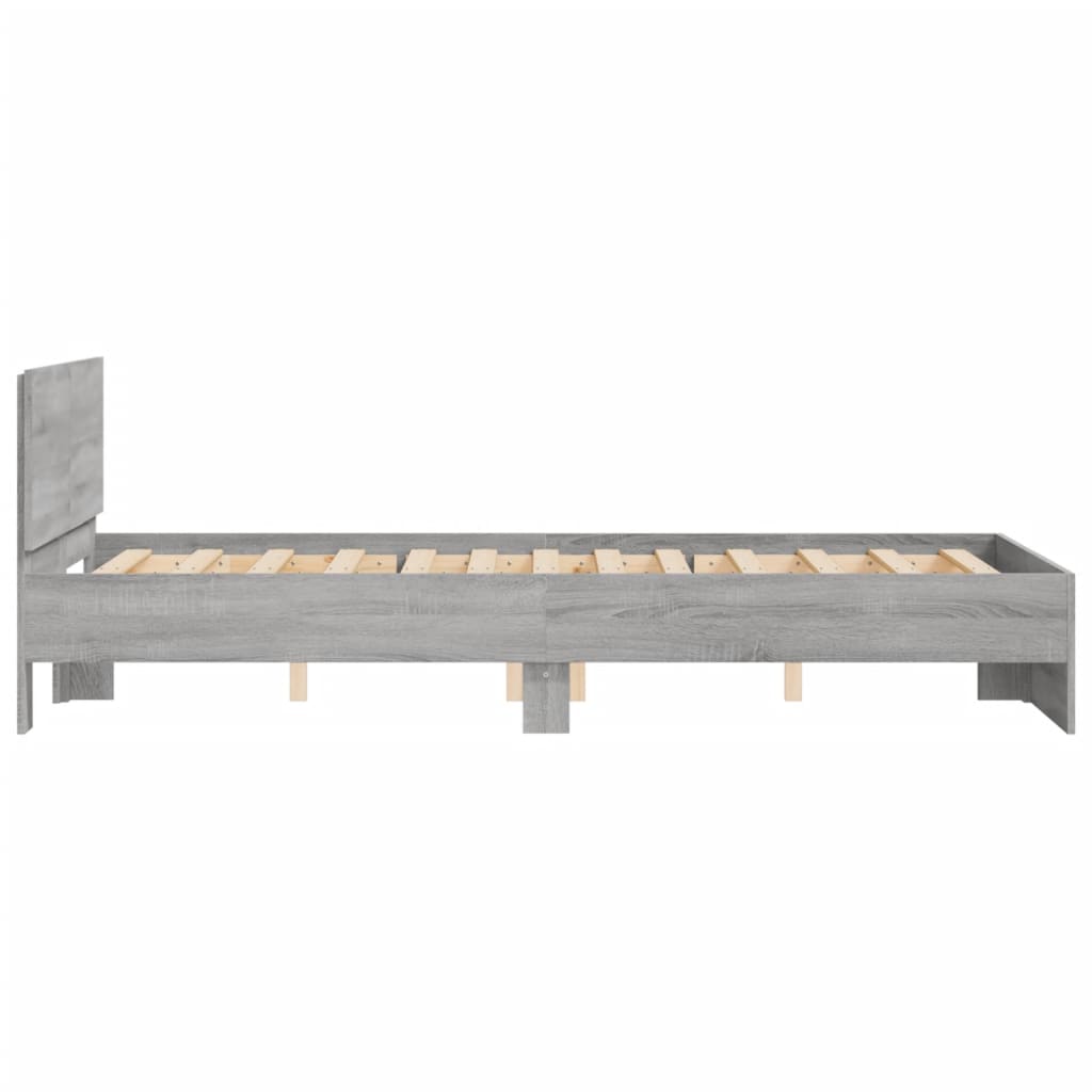 Bed Frame without Mattress Grey Sonoma 120x190 cm Small Double