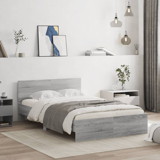 Bed Frame | Grey Sonoma | Engineered Wood | Small Double | Durable