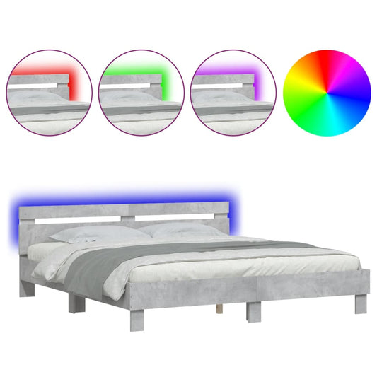 Bed Frame | Concrete grey | Engineered wood, plywood | Double | Bed Frame