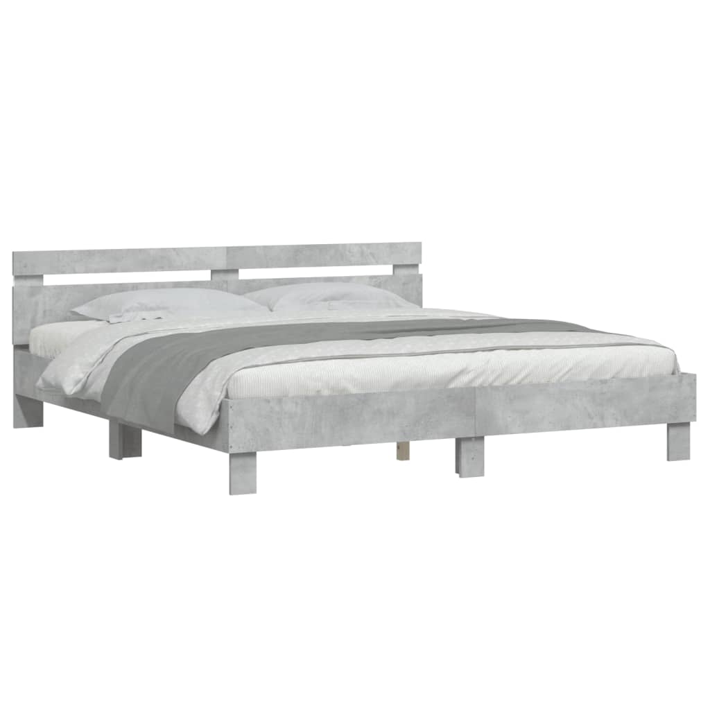 Bed Frame | Concrete grey | Engineered wood, plywood | Double | Bed Frame