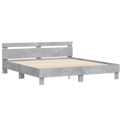 Bed Frame | Concrete grey | Engineered wood, plywood | Double | Bed Frame