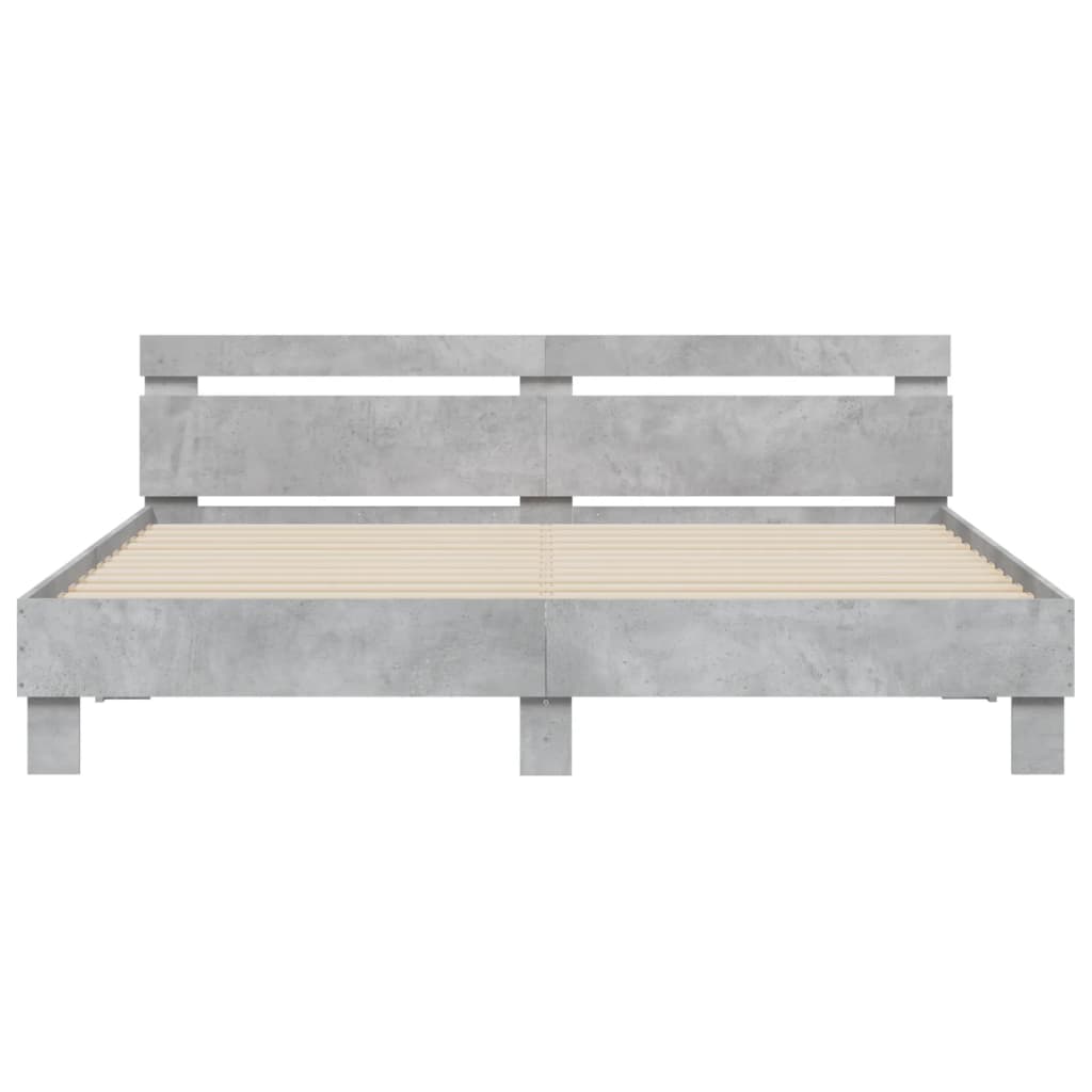 Bed Frame | Concrete grey | Engineered wood, plywood | Double | Bed Frame