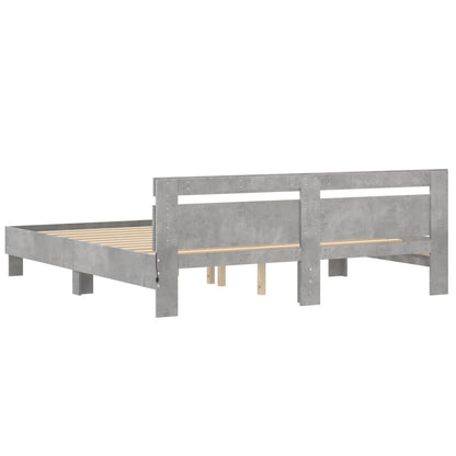 Bed Frame | Concrete grey | Engineered wood, plywood | Double | Bed Frame