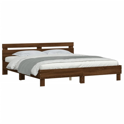 Bed Frame | Brown Oak | Engineered wood | Double | Bed Frame