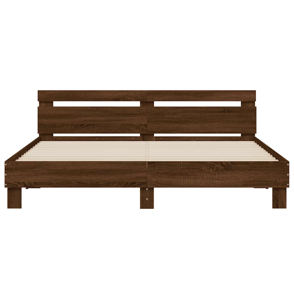 Bed Frame | Brown Oak | Engineered wood | Double | Bed Frame