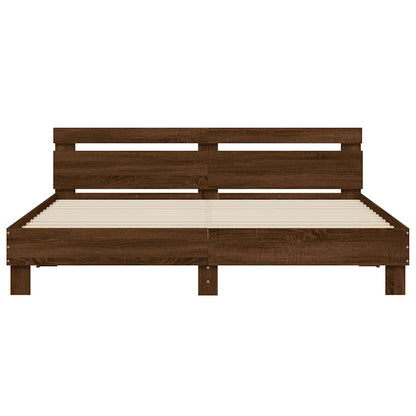 Bed Frame | Brown Oak | Engineered wood | Double | Bed Frame