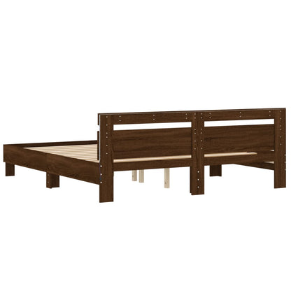 Bed Frame | Brown Oak | Engineered wood | Double | Bed Frame