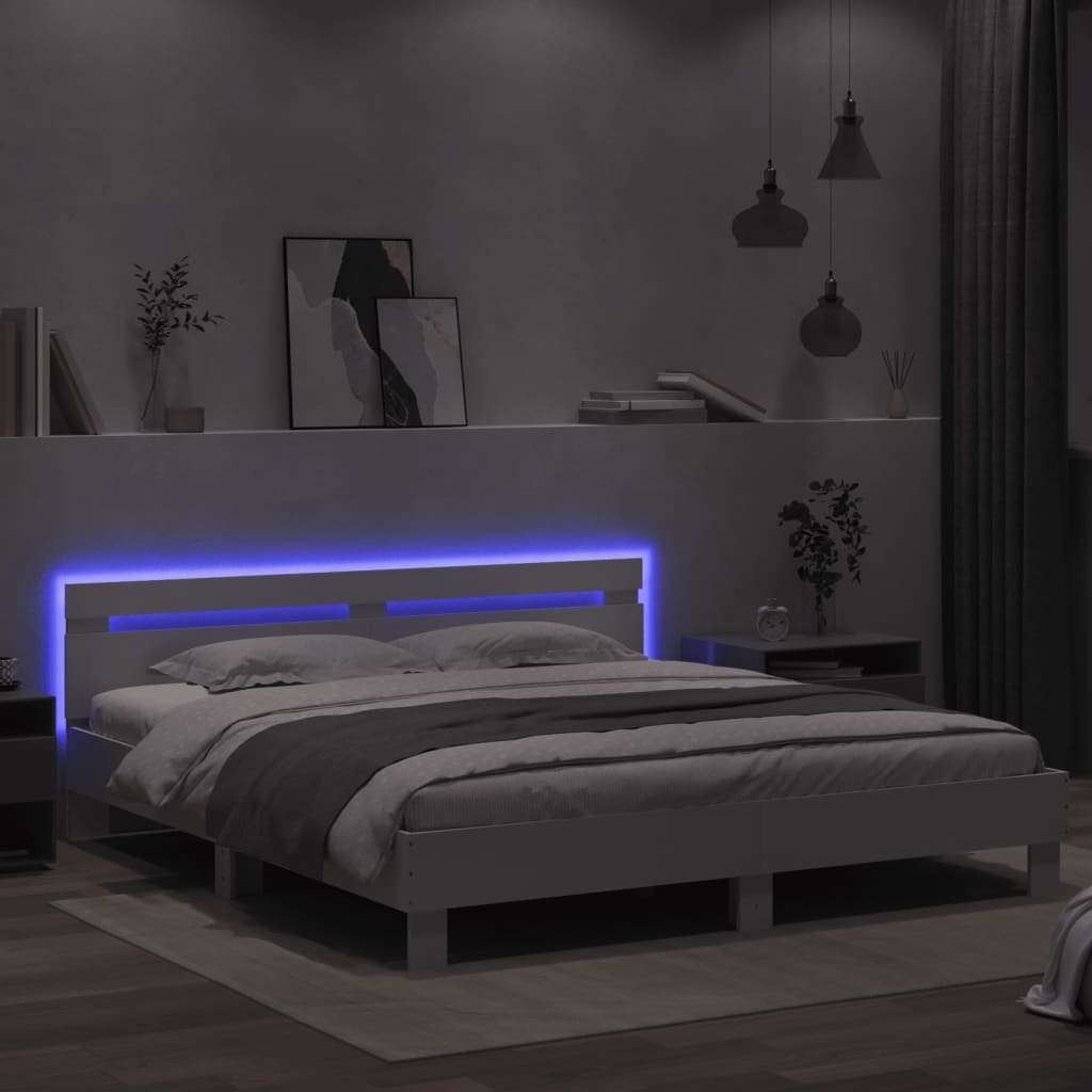 Bed Frame | White | Engineered wood | King | Bed Frame | Rectangular