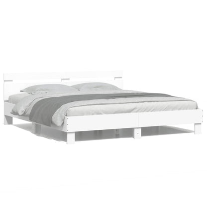 Bed Frame | White | Engineered wood | King | Bed Frame | Rectangular