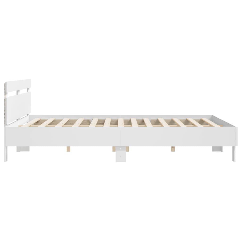 Bed Frame | White | Engineered wood | King | Bed Frame | Rectangular