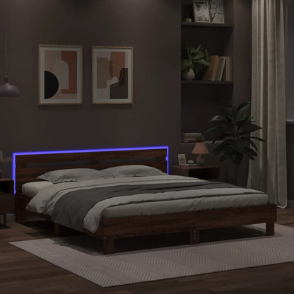 Bed Frame | Brown Oak | Engineered Wood | Super King | Bed Frame