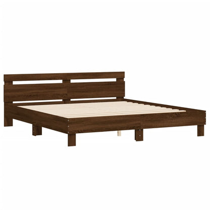 Bed Frame | Brown Oak | Engineered Wood | Super King | Bed Frame