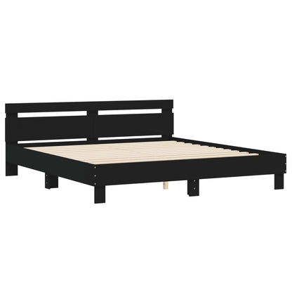 Bed Frame | Black | Engineered wood | 160 x 200 cm | Bed Frame
