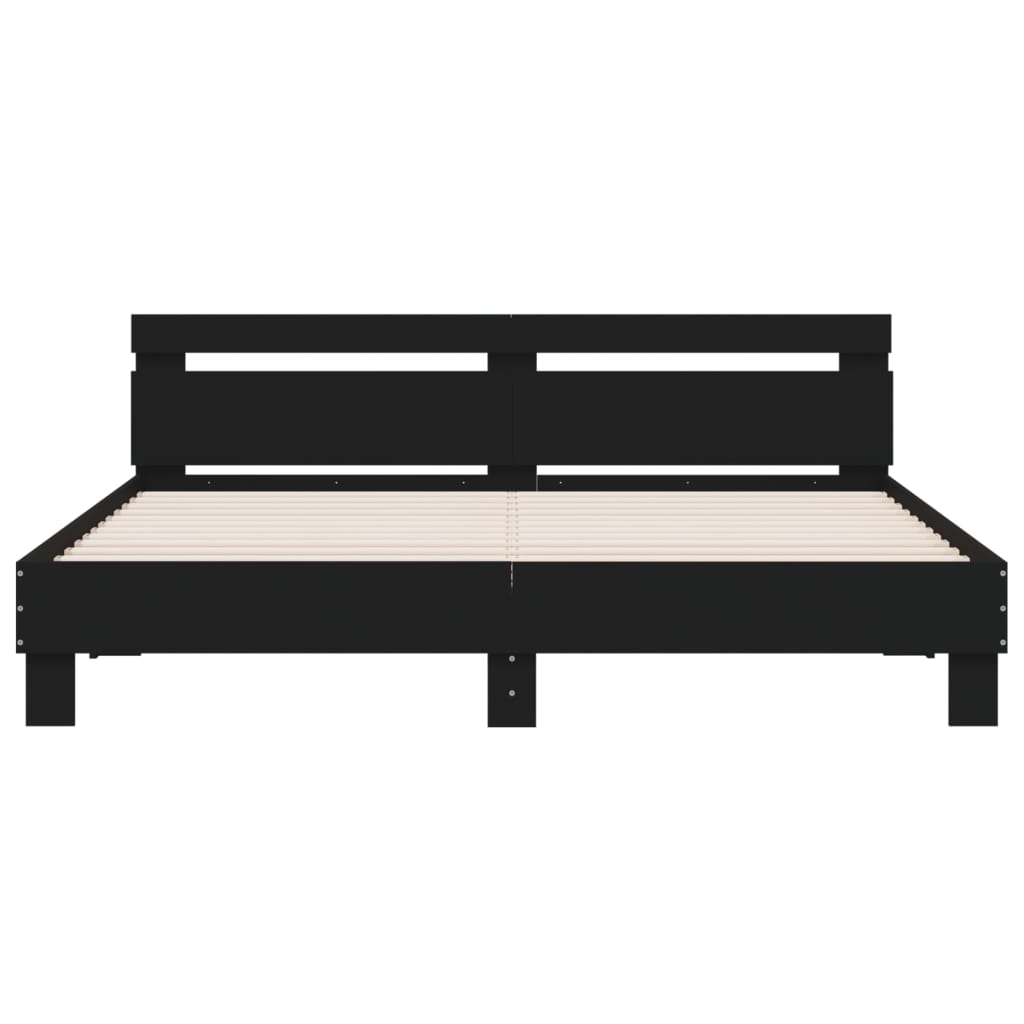 Bed Frame | Black | Engineered wood | 160 x 200 cm | Bed Frame