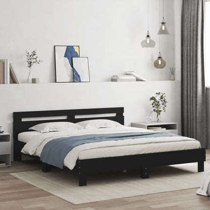 Bed Frame | Black | Engineered wood | 160 x 200 cm | Bed Frame