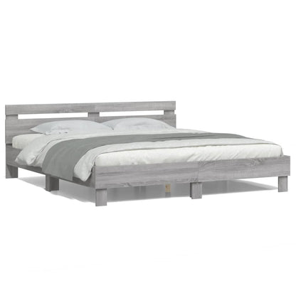 Bed Frame | Grey Sonoma | Engineered wood, Plywood | 160x200 cm