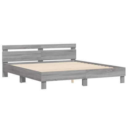 Bed Frame | Grey Sonoma | Engineered wood, Plywood | 160x200 cm