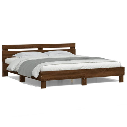 Bed Frame | Brown Oak | Engineered wood | Double | Bed Frame