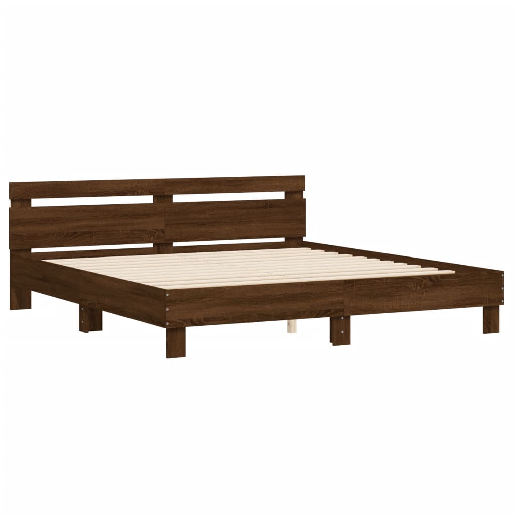 Bed Frame | Brown Oak | Engineered wood | Double | Bed Frame