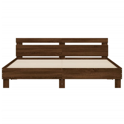 Bed Frame | Brown Oak | Engineered wood | Double | Bed Frame