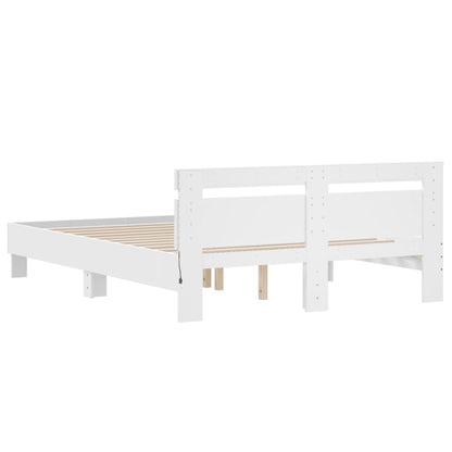 Bed Frame | White | Engineered wood | Double 150x200 cm | Bed Frame