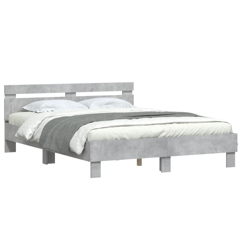 Bed Frame | Concrete Grey | Engineered Wood and Plywood | King Size