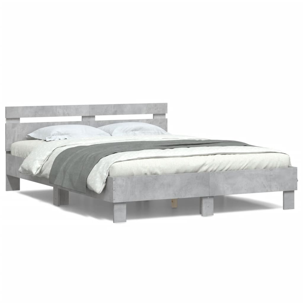 Bed Frame | Concrete Grey | Engineered Wood and Plywood | King Size