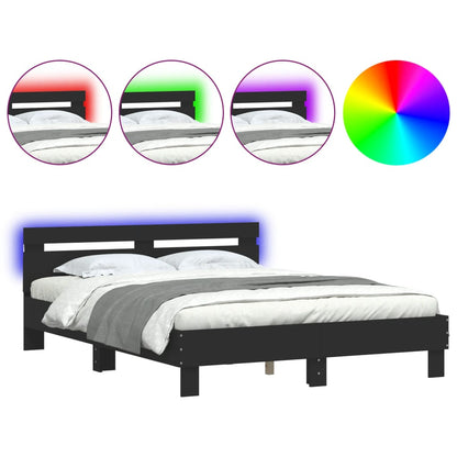 Bed Frame | Black | Engineered wood and Plywood | Double | Bed Frame