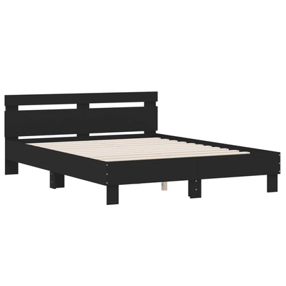 Bed Frame | Black | Engineered wood and Plywood | Double | Bed Frame