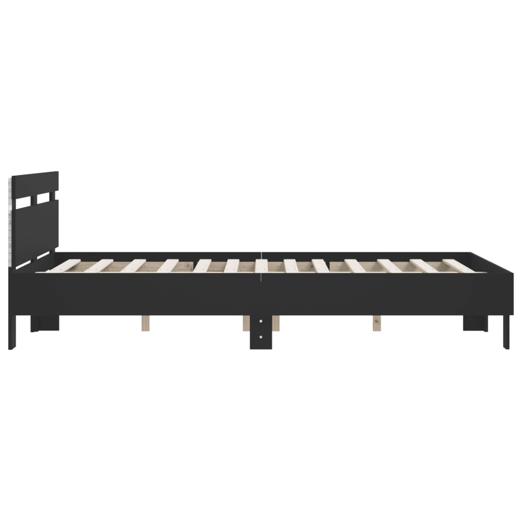 Bed Frame | Black | Engineered wood and Plywood | Double | Bed Frame