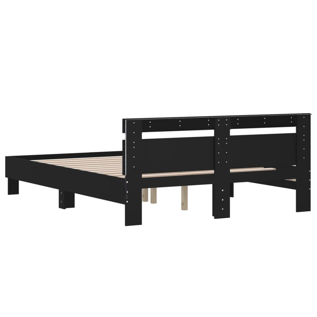 Bed Frame | Black | Engineered wood and Plywood | Double | Bed Frame